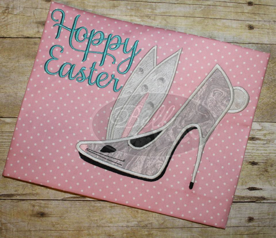 Sexy Easter Bunny  Stiletto Heels Applique Embroidery Designs Design Monogram
