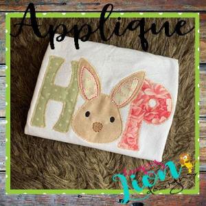 Easter Bunny Hop Applique Embroidery Design