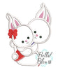 Easter Bunny Hugs Applique Embroidery Design