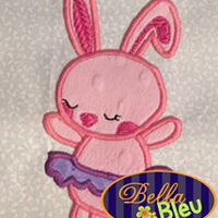 Bunny Ballerina in a tutu Applique Embroidery Ballet Design Princess