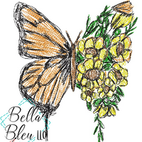 Butterfly Sunflower Scribble