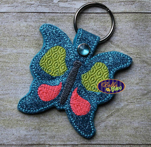 ITH In the hoop Butterfly key fob machine embroidery design