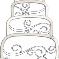 Wedding Cake Birthday Cake Machine Applique Embroidery Design