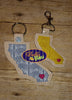 ITH California Filled Key fobs machine embroidery in the hoop design