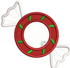 Holiday Candy Monogram Frame Machine Applique Embroidery Design
