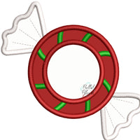 Holiday Candy Monogram Frame Machine Applique Embroidery Design