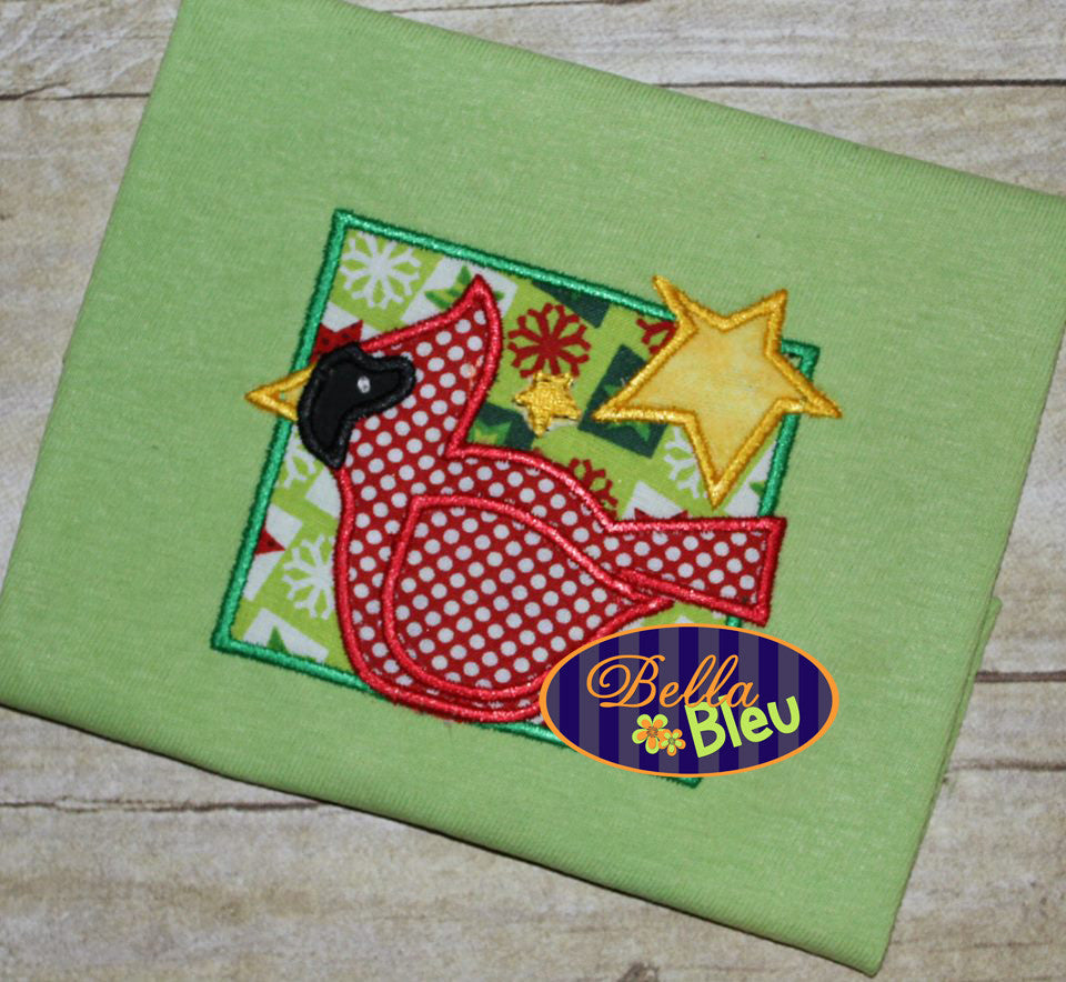 Christmas Cardinal Bird Machine Applique Embroidery Design