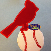 Baseball Softball Cardinals Cards Bird Machine Applique Embroidery Design