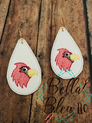 ITH Sketchy Cardinals Bird Earrings