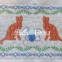 Kitty Cat Machine Embroidery Faux Smocking Machine Design