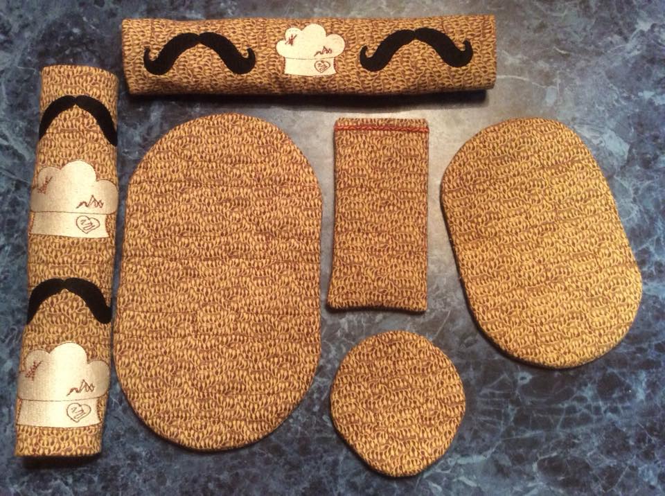 ITH In The Hoop chef hat Print Motif Kitchen Fridge Handle Cover Machine Embroidery Design 6x10