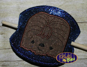 ITH in the hoop Chewie barrette Pony tail holder machine embroidery