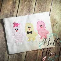 Easter Chick Trio Sketchy Machine Embroidery design