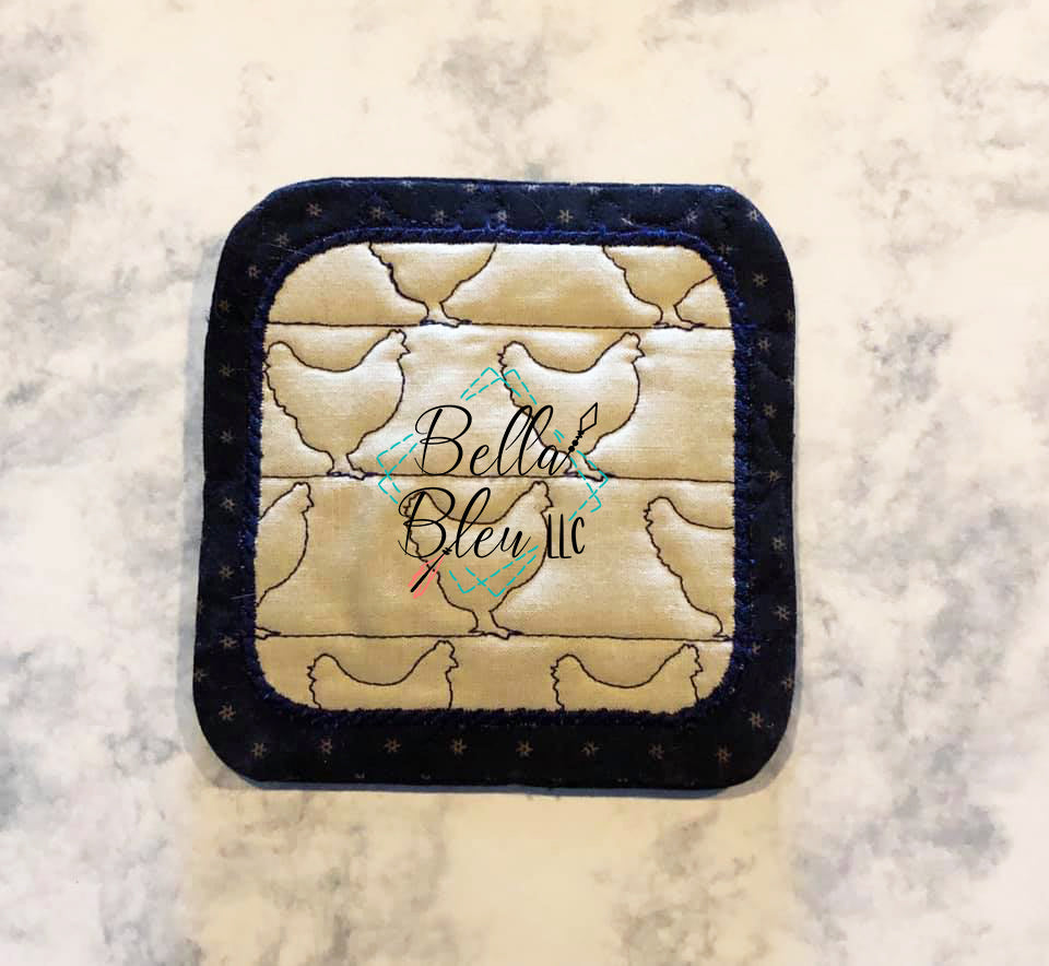 ITH Chicken Stipple Mug Rug – Bella Bleu Embroidery