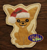 ITH Christmas Santa Chihuahua dog Ornament Machine Applique Embroidery Design