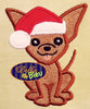 Christmas Santa Chihuahua dog Machine Applique Embroidery Design