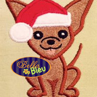 Christmas Santa Chihuahua dog Machine Applique Embroidery Design