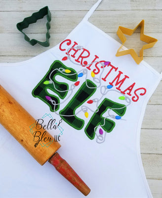 Christmas Elf Saying with Lights Applique