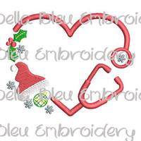 Monogram Christmas Heart Stethoscope Frame
