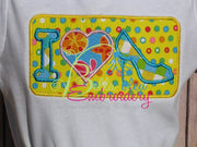 I Love Heels Diva Applique Embroidery Design Monogram