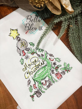 Merry Christmas Tree Scribble Sketchy