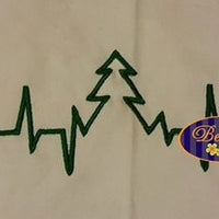 EKG Heartbeat of a Christmas Tree Embroidery Design