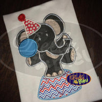 Circus Elephant Monogram Applique Machine Embroidery Designs