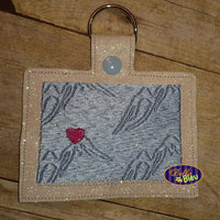 ITH Colorado State Key chain Key fob filled Rockies machine embroidery design