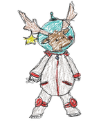 Comet the Outer space Christmas Reindeer Scribble