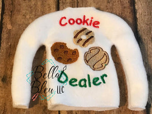 ITH Cookie Dealer Elf Sweater Shirt machine embroidery design