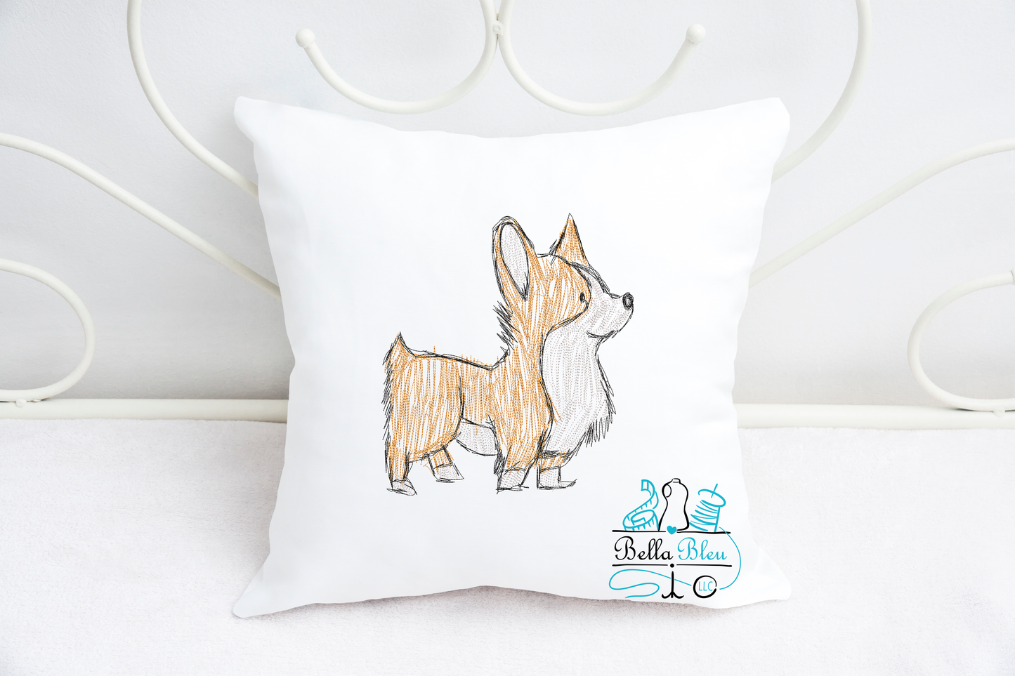 Corgi Scribble Machine Embroidery Design