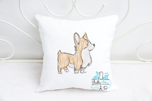 Corgi Scribble Machine Embroidery Design