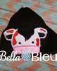 Cow Hooded Towel Topper Peeker Machine Applique Embroidery Designs or Tee