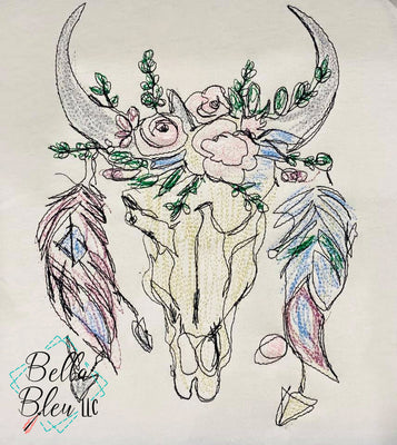 Cow Skull Scribble Sketchy