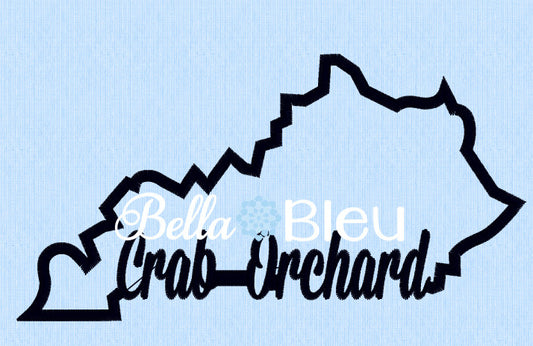 State of Kentucky & Crab Orchard signature applique machine embroidery design