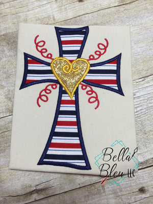 Cross Applique with heart