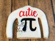 ITH Math Cutie Pi Elf Sweater Shirt machine embroidery design
