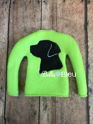 ITH Dog Lab Labrador Elf Sweater Shirt Embroidery Design
