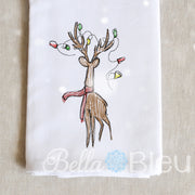 Christmas Deer with Lights Scribble Sketchy