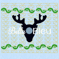 Silhouette Deer Head Hunting Faux Smocking Machine Embroidery Design