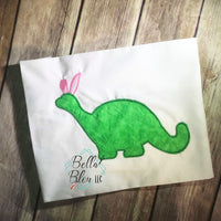 Easter Dinosaur with Bunny ears silhouette Applique Machine Embroidery design