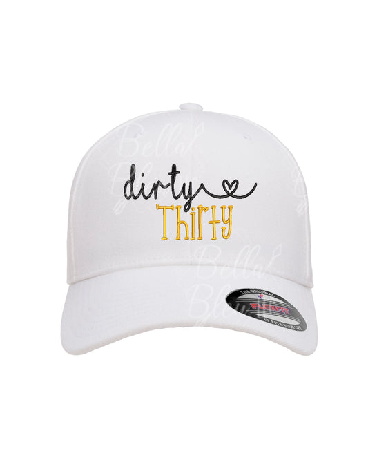 Dirty Thirty baseball hat design
