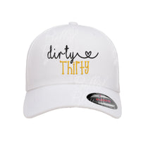 Dirty Thirty baseball hat design