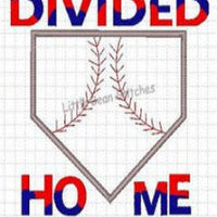 Baseball Divided House Applique Embroidery Design