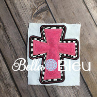 Religious Double Cross Applique Machine Embroidery Design