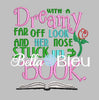 Reading Pillow Quote Find Dreamy eye and nose in book Princess Machine Embroidery Applique Design