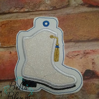 ITH Christmas Ornament Drill Team Boot Machine Applique Embroidery