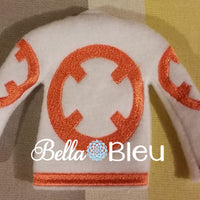ITH In the hoop Inspired BB8 Star Wars Elf Sweater Shirt Machine Embroidery Design