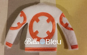 ITH In the hoop Inspired BB8 Star Wars Elf Sweater Shirt Machine Embroidery Design