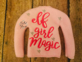 ITH Elf Girl Magic Sweater Shirt machine embroidery design